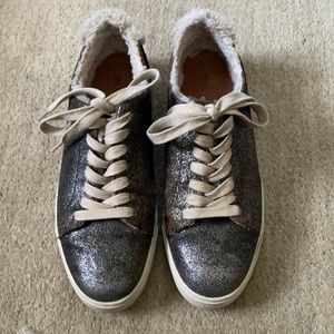 Frye Gray sparkle casual sneakers